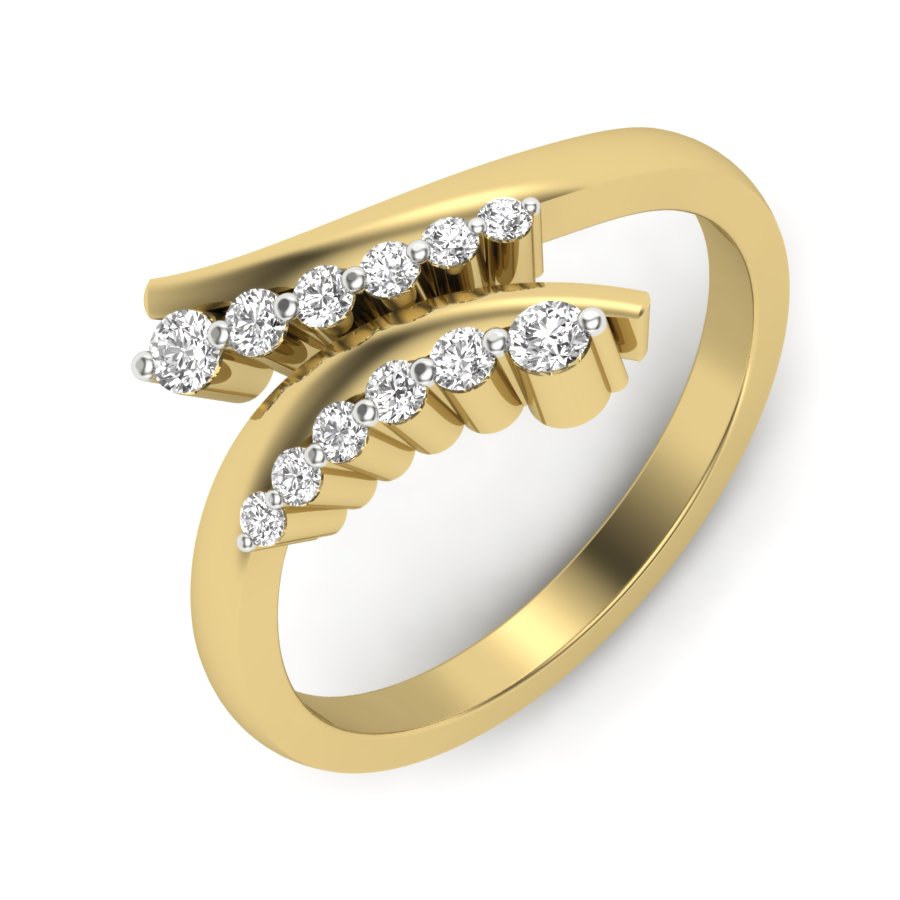 Buy Cross Two Line Diamond Ring | Kasturi Diamond