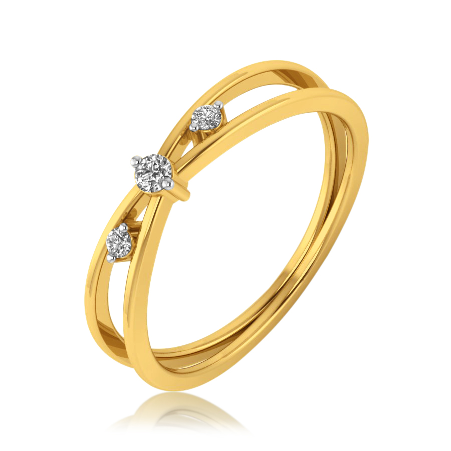 Buy Curved Diamond Ring Online in India | Kasturi Diamond