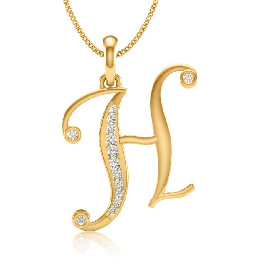 H Diamond Pendant | kasturidiamond.com