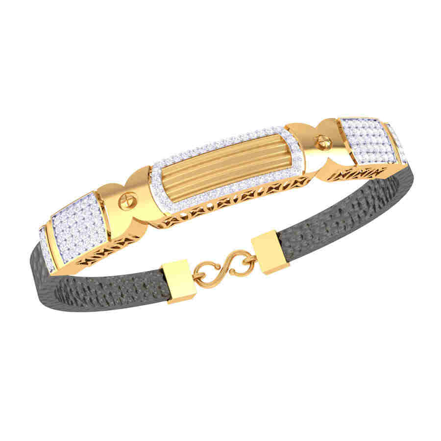 Gents Diamond Bracelet 004 | Amardeep Gold Pvt Ltd - Jewellery Showroom in  Surat