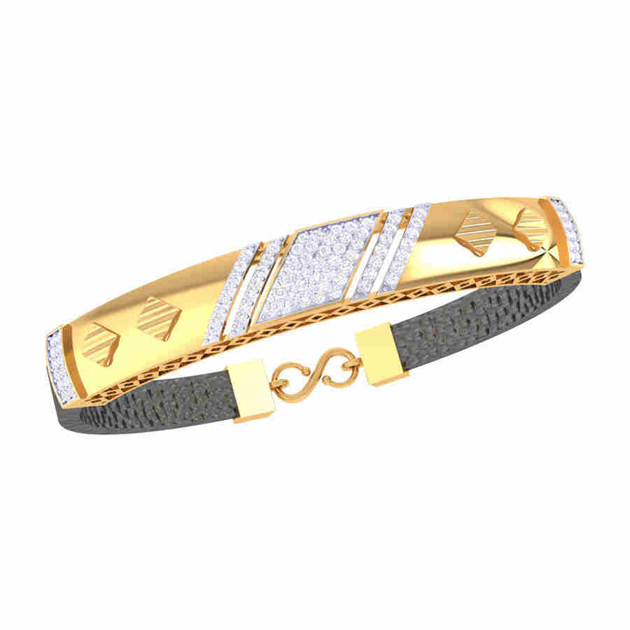 Diamond Column Mens Bracelet [MB16] | USA Jewels