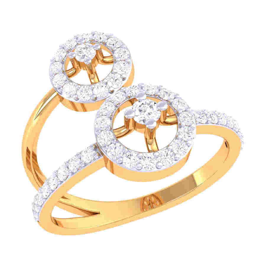 Moissanite Rose Gold Ring, Flower Engagement Ring ADLR90