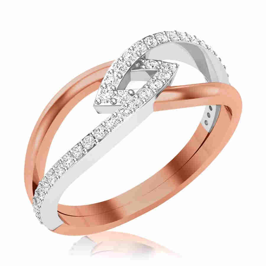 Buy 0.50 Carat (ctw) 18K Rose Gold Round Diamond Ladies Bridal Twisted  Swirl Engagement Ring With Matching Band Set 1/2 CT Online at Dazzling Rock