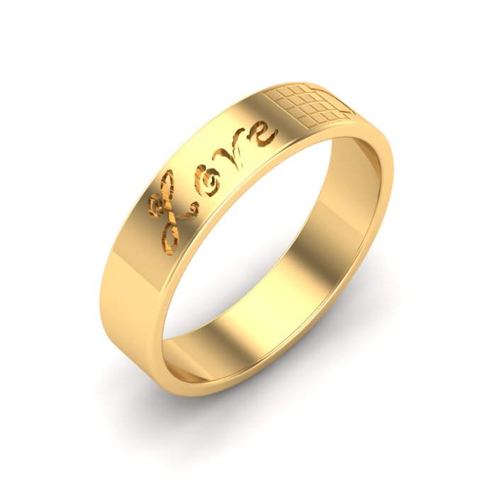 I Love You Ring Solid 14k Yellow Gold Love Band CZ Promise Ring Curve Design  Polished Fancy - Walmart.com