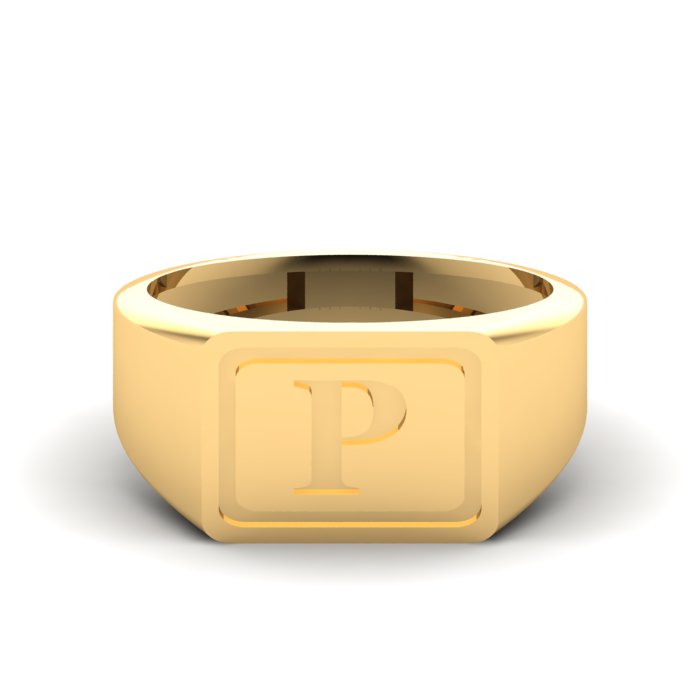 initial ''P'' Letter (CZ) Gold and Rhodium Plated Alloy Ring for Women and  Girls