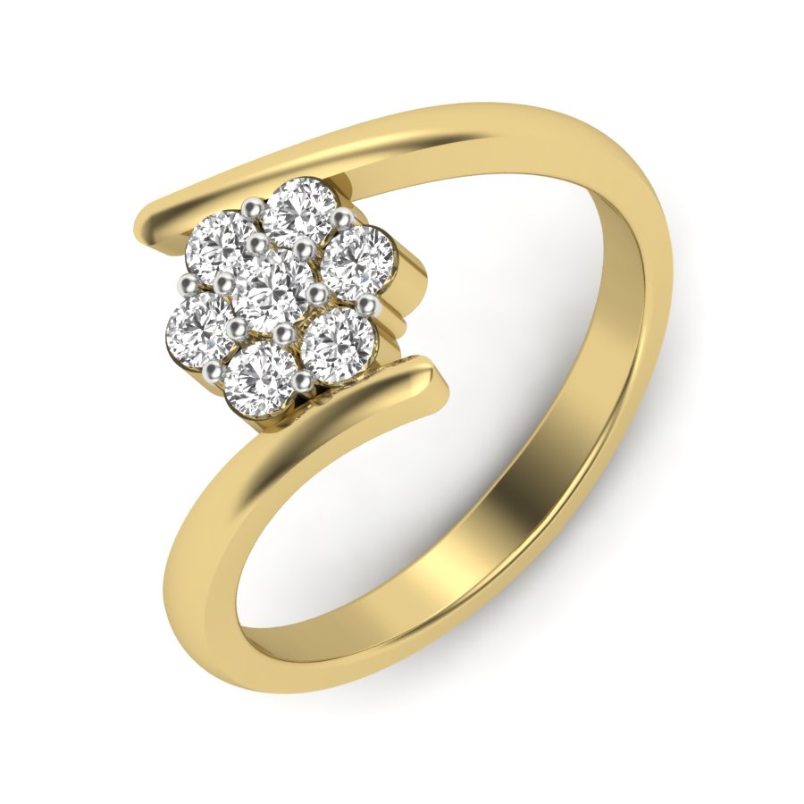 Triplet Floral Diamond Ring For Women By Lagu Bandhu - Lagu Bandhu