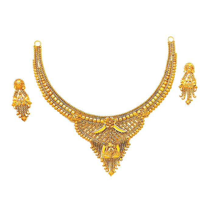 Single Flower Gold Necklace | Kasturi Diamond