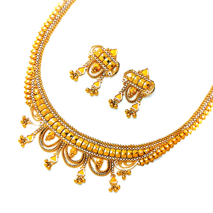 Half Round Design Gold Necklace 