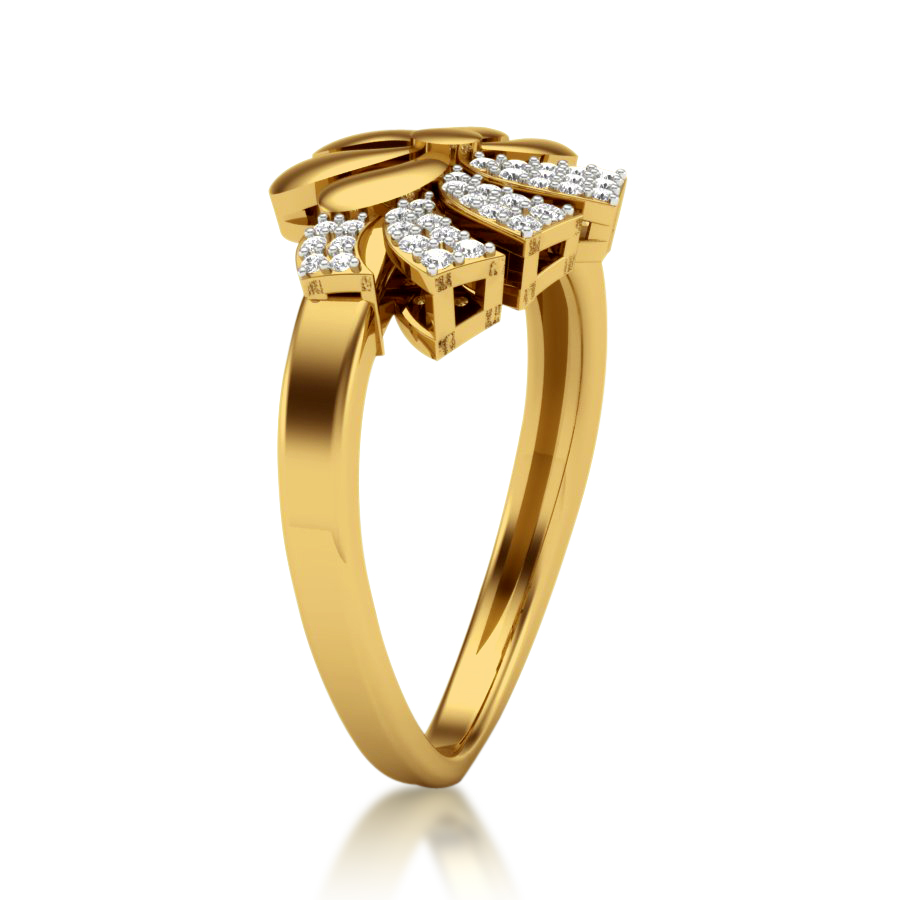 Buy Bowed Up Flower Diamond Ring | kasturidiamond
